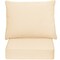 Outdoor Chair Cushion Set Seat And Back Cushion Polyester Thick Padded With Ties Removable Cover Patio